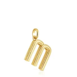 Pingente médio letra M banhado a ouro de 18 K sobre prata TOUS Alphabet