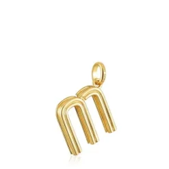 Pingente médio letra M banhado a ouro de 18 K sobre prata TOUS Alphabet