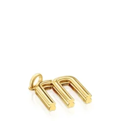 Pingente médio letra M banhado a ouro de 18 K sobre prata TOUS Alphabet