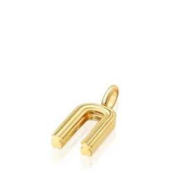 Pingente médio letra N banhado a ouro de 18 K sobre prata TOUS Alphabet