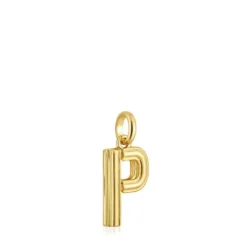 Pingente médio letra P banhado a ouro de 18 K sobre prata TOUS Alphabet