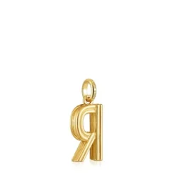 Pingente médio letra R banhado a ouro de 18 K sobre prata TOUS Alphabet