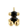 Pingente médio motivo urso banhado a ouro de 18 K sobre prata e ónix Color Bear