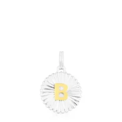 Pingente medalha letra B em prata e prata vermeil TOUS Alphabet