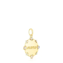 Pingente medalha Mama em ouro, diamantes e opala TOUS Mama