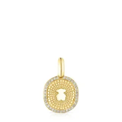 Pingente Oursin em ouro com diamantes de 0,09 ct