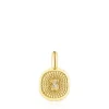 Pingente Oursin em ouro com diamantes de 0,01 ct