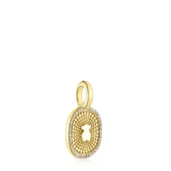 Pingente Oursin em ouro com diamantes de 0,09 ct