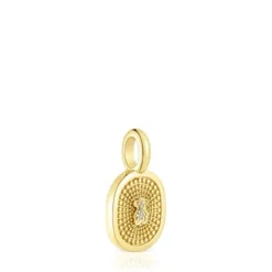 Pingente Oursin em ouro com diamantes de 0,01 ct