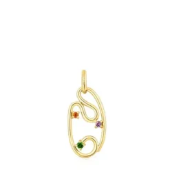 Pingente Tsuri em ouro e pedras preciosas