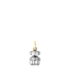 Pingente urso Bold Bear em prata dark silver e prata vermeil