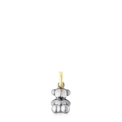 Pingente urso Bold Bear em prata dark silver e prata vermeil