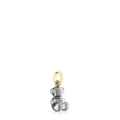 Pingente urso Bold Bear em prata dark silver e prata vermeil