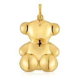 Pingente urso extragrande banhado a ouro de 18 K sobre prata Bold Bear