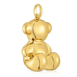 Pingente urso extragrande banhado a ouro de 18 K sobre prata Bold Bear