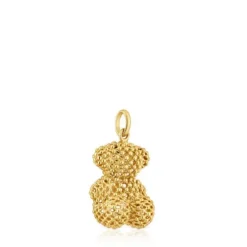 Pingente urso médio texturizado em ouro Bold Bear