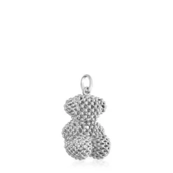 Pingente urso médio texturizado em ouro branco Bold Bear