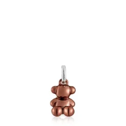 Pingente urso pequeno em aço na cor rosa acobreado Bold Bear