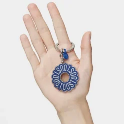Porta-chaves azul TOUS Circle Logo
