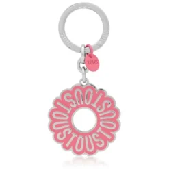 Porta-chaves rosa TOUS Circle Logo