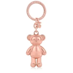 Porta-chaves urso Teddy Bear dourado rosa