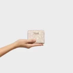 Porta-moedas bege Kaos Mini Lines