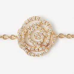 Pulseira ATELIER Rosa de Abril em Ouro com Diamantes