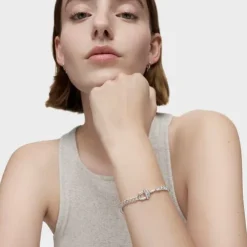 Pulseira barbada grande em prata TOUS MANIFESTO