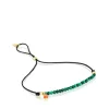 Pulseira Camille em nylon preto com malaquites