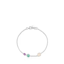 Pulseira Cool Color em Prata e Pedras Preciosas