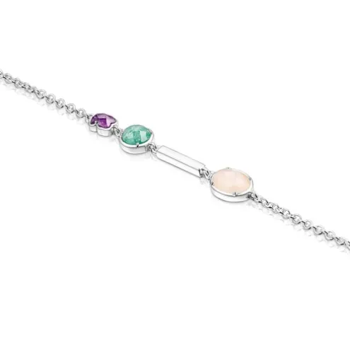 Pulseira Cool Color em Prata e Pedras Preciosas