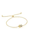 Pulseira corrente motivo urso banhada a ouro de 18 K sobre prata e espinélio verde criado em laboratório 8 mm Color Bear LGG