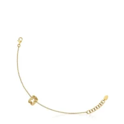 Pulseira corrente triplo urso banhada a ouro 18 K sobre prata Bickie