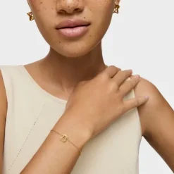 Pulseira corrente triplo urso banhada a ouro 18 K sobre prata Bickie