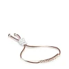 Pulseira de cordão castanho e bege com urso em prata Bold Bear