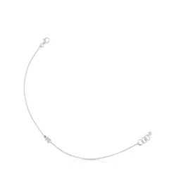 Pulseira de corrente urso em ouro branco com diamantes TOUS Grain
