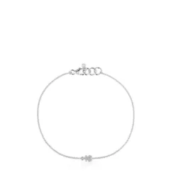 Pulseira de corrente urso em ouro branco com diamantes TOUS Grain