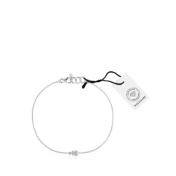 Pulseira de corrente urso em ouro branco com diamantes TOUS Grain