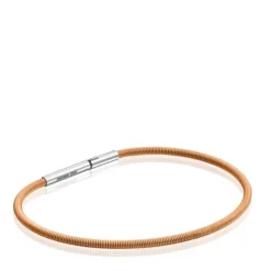 Pulseira em aço IP laranja 17 cm Mesh Tube