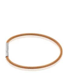 Pulseira em aço IP laranja 17 cm Mesh Tube