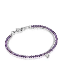 Pulseira em prata e ametista Bold Bear