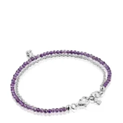Pulseira em prata e ametista Bold Bear