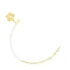 Pulseira em prata vermeil flor com pérolas cultivadas Iris Motif