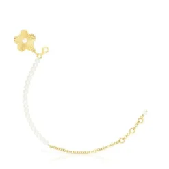 Pulseira em prata vermeil flor com pérolas cultivadas Iris Motif