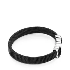 Pulseira Mesh Color em Aço IP preto e Ónix