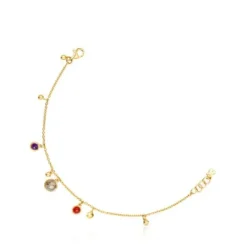Pulseira motivos Plump em prata vermeil e pedras preciosas
