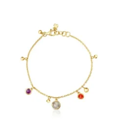 Pulseira motivos Plump em prata vermeil e pedras preciosas