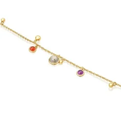 Pulseira motivos Plump em prata vermeil e pedras preciosas