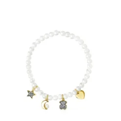 Pulseira Nocturne de Pérolas, Prata Vermeil e Diamantes