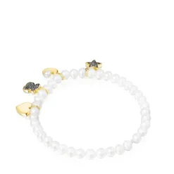 Pulseira Nocturne de Pérolas, Prata Vermeil e Diamantes